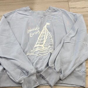 Old Navy Light Blue Lakeside Living Sweatshirt NWOT Large